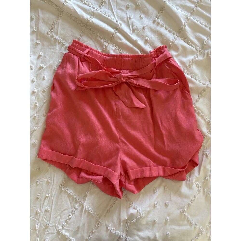 MiAmi for Francesca’s Coral Pink Paperbag Waist Shorts Small